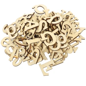 124PCS Wooden Letters Numbers Figure for DIY Crafts Table Wood Numbers Wooden - Picture 1 of 12