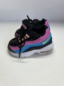 Nike Little Air Max 95 Le 310832-006 Girls Black Pink Blue Toddler TD  SZ 5c