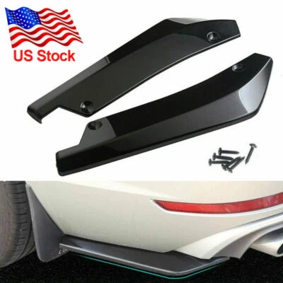Gloss Black Sport Rear Bumper Lip Canards Spoiler For BMW 325i 330i 335i E90 - Image 1 of 4