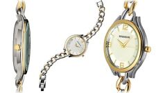 NEW Rousseau 9406 Womens Patricia II Sunray Gold/Silver Metal Chain Link Watch