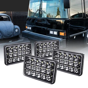 Faro LED 4x6 negro para camión H4652 H4666 H6545 H6054 Kenworth Peterbilt 4 piezas - Imagen 1 de 10