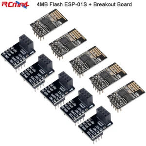 5pcs ESP8266 ESP-01S WiFi Module 4MB Flash + Breadboard Breakout Adapter Board - Picture 1 of 6