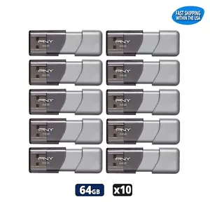 PNY Turbo Attaché 3.0 64GB Flash Drive USB-Stick Stiftlaufwerk (10er-Pack) - Bild 1 von 5