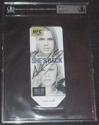 AMANDA NUNES SIGNED AUTO UFC 207 COMMEMORATIVE TICKET STUB BAS COA RONDA ROUSEY - Image 1 of 4