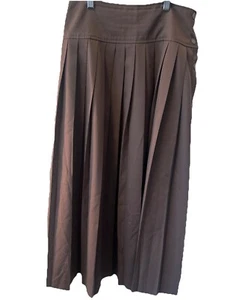 Gonna donna vintage Condor marrone plissettata taglia 9/10 con bottoni 100% lana - Foto 1 di 9
