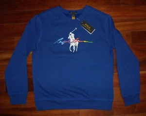 NWT Polo Ralph Lauren Boy's Print Shop Sweatshirt Size S  Royal  $60 - Picture 1 of 1