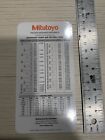 Mitutoyo. Inch/Metric Decimal Equiv and Inch Tap Drill Size Chart