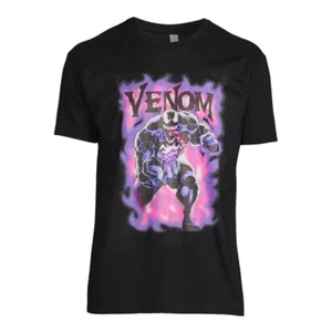Camiseta Marvel's Venom Estándar Negra Adulto Púrpura Estilo Humo - Imagen 1 de 1