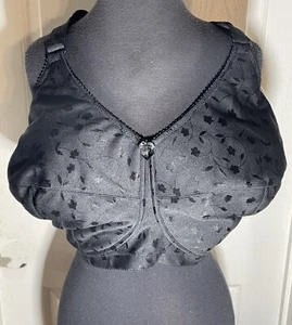 Elila Black Color 1305 Jacquard Soft cup Full Coverage Bra - Sizes 36M - Picture 1 of 7