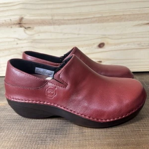 Timberland 87540 Women's Croc Red Leather Anti-Fatigue Mules Clogs Size 6.5 M - Picture 1 of 7
