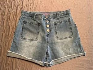 The Children’s Place Girl’s Blue Jean Denim Shorts Sz 14 Short Court Stretch - Picture 1 of 7