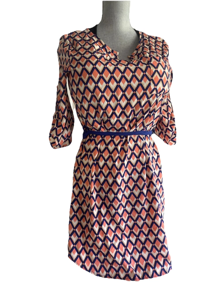 Blusa para mujer ezra talla S media manga dividida cuello en V blusa top multicolor lazo trasero Foto 1 de 4