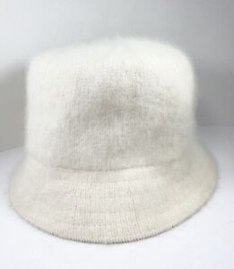 Vintage Hat Angora Wool Blend Betmar New York Soft Ivory White Winter Warm