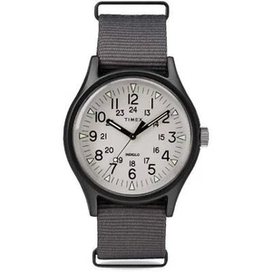 Timex Men's Watch MK1 Quartz Black Aluminum Case Grey Dial Nylon Strap TW2T10500 - Picture 1 of 3