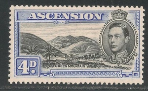 Ascension #44Bd (SG #42c) - 1944 4p Green Mountain & King George VI  - Picture 1 of 1
