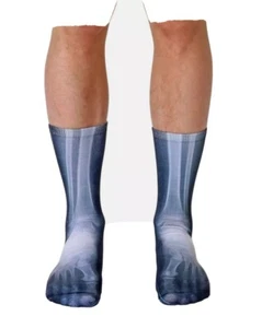 6 PairX-ray Skeleton Bones Crew Socks~NEW~Mens 6-13~Womens 4-12~Living Royal~USA - Picture 1 of 5