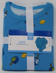 Hanukkah Matching Pajamas Sleep Set Shirt & Pants Size Kids 8 NIP - Picture 1 of 4