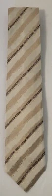 Corbata para hombre Moschino marfil y dorado a rayas 100 % seda satinado hecha en Italia Foto 1 de 4