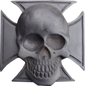 BOUCLE DE CEINTURE SKULL / CRANE / TETE DE MORT- DECO USA / BIKER/ ETATS UNIS - Picture 1 of 1