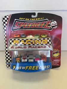 2003 Playmates Speedeez WORLD RACERS 1 Toy Car Set Micro Scale Tiny Cars Carded