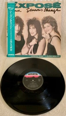 EXPOSE "SEASONS CHANGE" ULTRA-RARE 1987 ORIGINAL JAPANESE 12" REMIX EP W/OBI!!! - Image 1 of 2