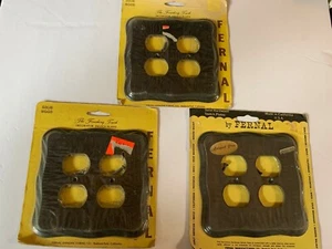3 NEW Fernal Solid Wood Double Outlet Plate Cover Lot - VINTAGE - FREE SHIPPING - Picture 1 of 5