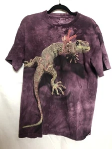 The Mountain Purple Hand-Dyed T-Shirt Men's Size M 3D Peace Out Gecko Sedona - Picture 1 of 3