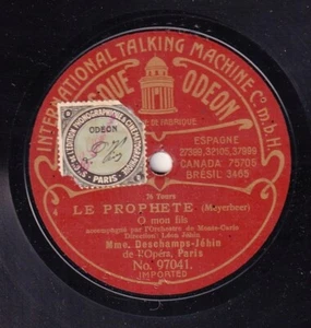 Deschamps-Jehin. Meyerbeer (Prophete)+Saint-Saëns (Samson). Odeon 97041/28. NM- - Picture 1 of 2