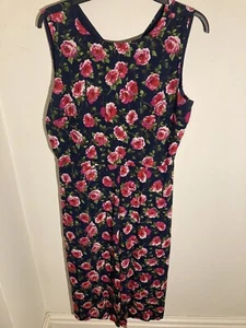 WAREHOUSE NEW JUMPSUIT UK14 FLORAL PRINT CROP WIDE LEG CROSS BACK BNWTS - Picture 1 of 10