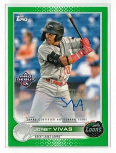 2022 Topps Pro Debut GREEN RC AUTO Jorbit Vivas #PD-84! Rookie! Autograph! /99 - Picture 1 of 2