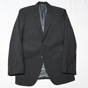 Saks Fifth Avenue 40R Charcoal Gray 100% Wool Slim Suit Blazer Sport Coat Jacket - Picture 1 of 12