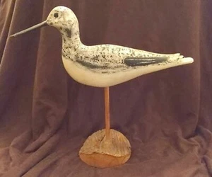 R Dunn Dekoy Vogel auf Holzständer, signiert ""RD"" auf der Unterseite Vintage - Bild 1 von 7