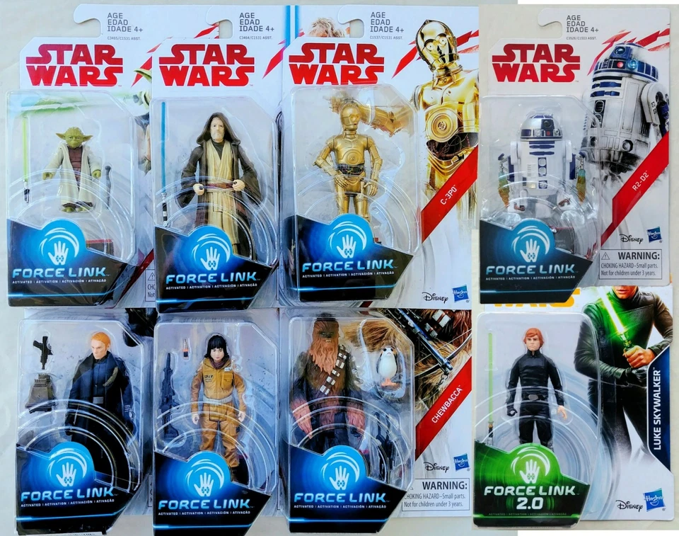 Figuras de acción Star Wars Force Link de 3,75 pulgadas - Luke R2-D2 Yoda Obi-Wan C-3PO Foto 1 de 4