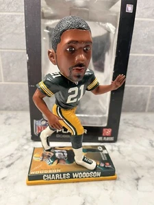 CHARLES WOODSON Photo Base FOCO Green Bay Packers Bobblehead Raiders NIB - Picture 1 of 8