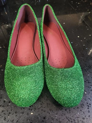Ollio Mujer’s Ballet Pisos Brillo Verde Mujer’s Talla 10 Navidad Nuevo Foto 1 de 4