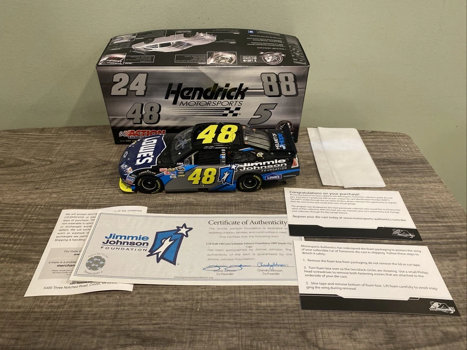 Autographed Action 1:24 2010 #48 Jimmie Johnson Foundation Impala - COA - Image 1 of 4