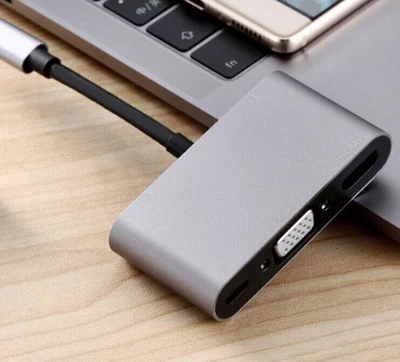 Adaptateur de station d'accueil Jack 3,5 mm 5 en 1 Type-C vers HDMI 4K * 2K VGA - Image 1 of 4