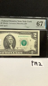 RARE - $2-2017A New York District (𝐵) $2 star notes! Graded PMG-EPQ-67! - Picture 1 of 7