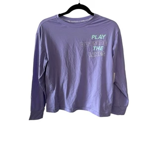Athleta Girl Supima Oversized Top Long Sleeve Shirt Pocket Large Purple NWT! - Picture 1 of 10