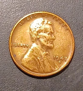 1947-S Lincoln Wheat Cent/Penny US Old Coin Circulated (#1) - Picture 1 of 2
