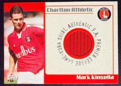 Parche Camisa Mark Kinsella 2001-02 Topps Premier Oro Fútbol Juego Usado/Usado Foto 1 de 2
