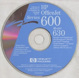 1997 HP 630 OfficeJet Printer Setup CD-ROM Disc - Picture 1 of 3