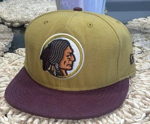 New Era NFL Washington Redskins Gold & Burgundy Fitted Hat 6 3/4 Retro Logo Cap! - Bild 1 von 10