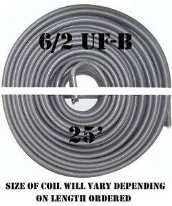 Cable alimentador subterráneo Southwire 6/2 UF-B x 25' - Imagen 1 de 2