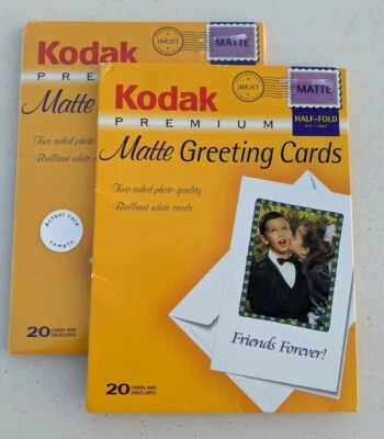1.5 Packs Kodak 1131549 Premium InkJet Matte Greeting *24 Cards *34 Envelopes - Image 1 of 4
