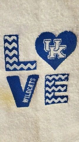 Embroidered Love Kentucky Wildcats Baby Bib Cover