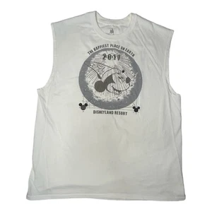 Camiseta sin mangas Disneyland Mickey Mouse Happiest Place on Earth blanca 2017 para hombre XL - Imagen 1 de 9