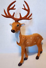 Vintage Faux Fur Flocked Deer Figure Christmas Decor 12" x 8"