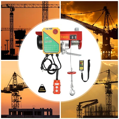 Polipasto eléctrico 110V cabrestante eléctrico 440-2200lbs con control cableado e inalámbrico 2 en 1 Foto 1 de 4