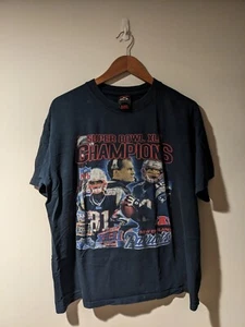 Vintage 2008 New England Patriots NFL Football Superbowl Blue X-Large T-Shirt - Picture 1 of 9